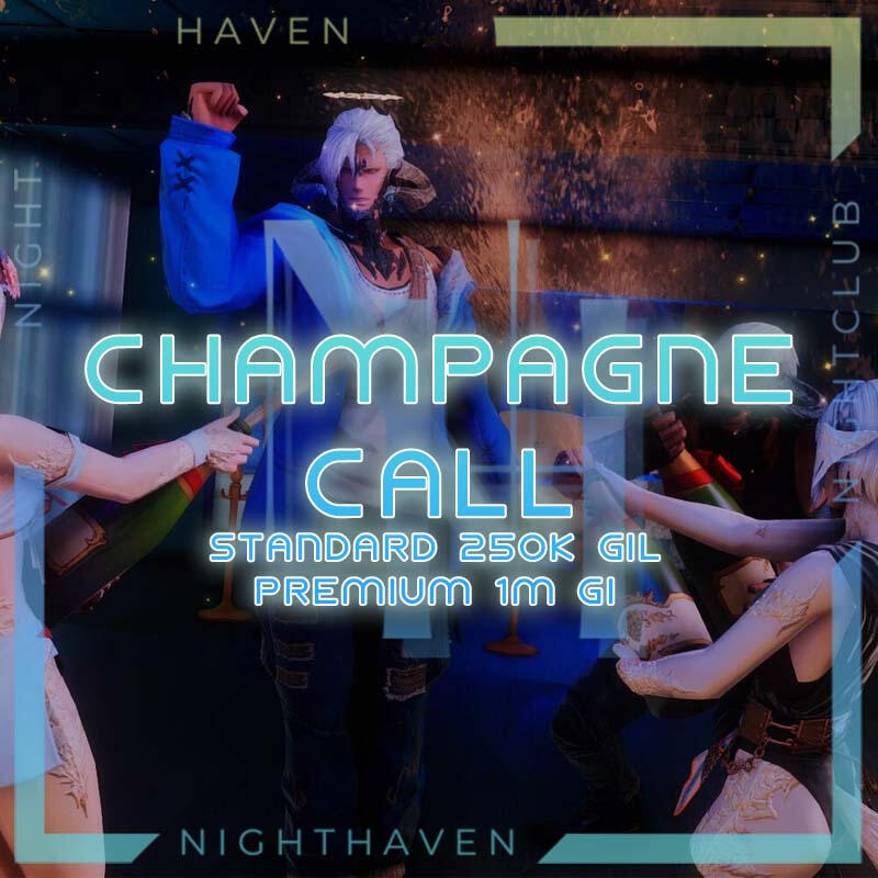 Celebrating a big event and want to let everyone know? or just want to flex? Standard: One Message + NightHaven Champagne Pop Premium: Message yelled every 10 min for 1hrs + NightHaven Champagne Pop Approach any staff to purchase